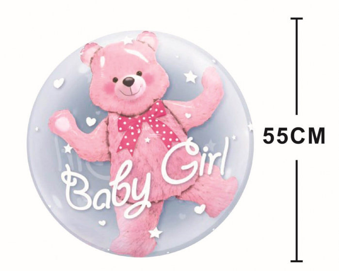 Balon transparent Baby Girl Ursulet 55 cm [2]