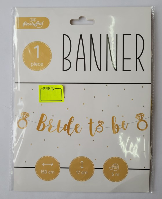 Banner carton Bride to be auriu 150 cm [4]