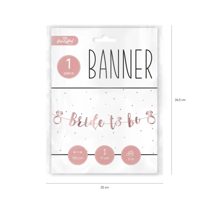 Banner carton Bride to be rose gold 150 cm [3]