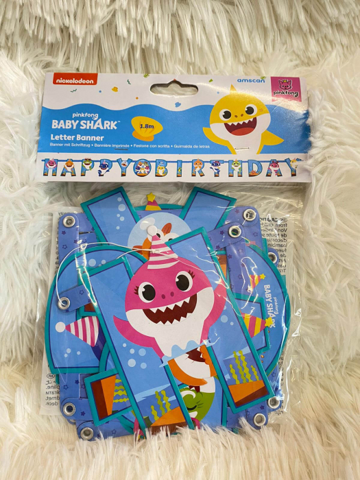Banner carton Happy Birthday Baby Shark 1.8 m [2]