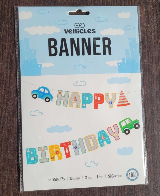 Banner carton Happy Birthday masini 17 x 250 cm [5]