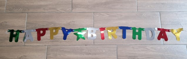 Banner carton metalic multicolor Happy Birthday 11 h * 1.5 m [2]