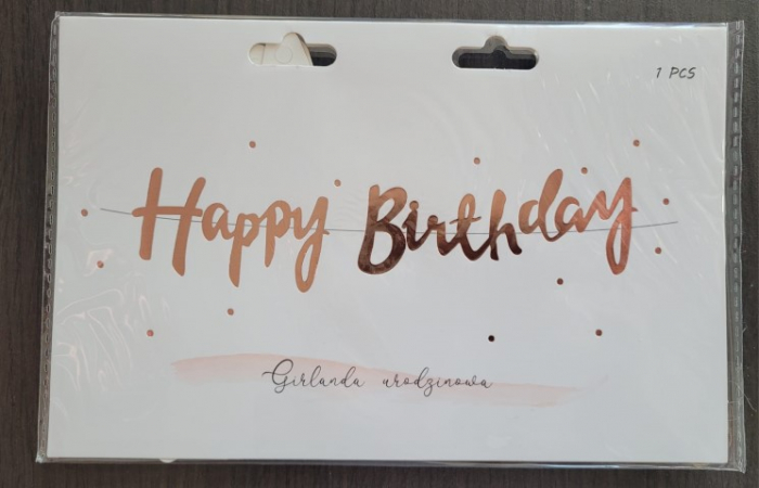Banner Happy Birthday rose gold 1m carton [7]