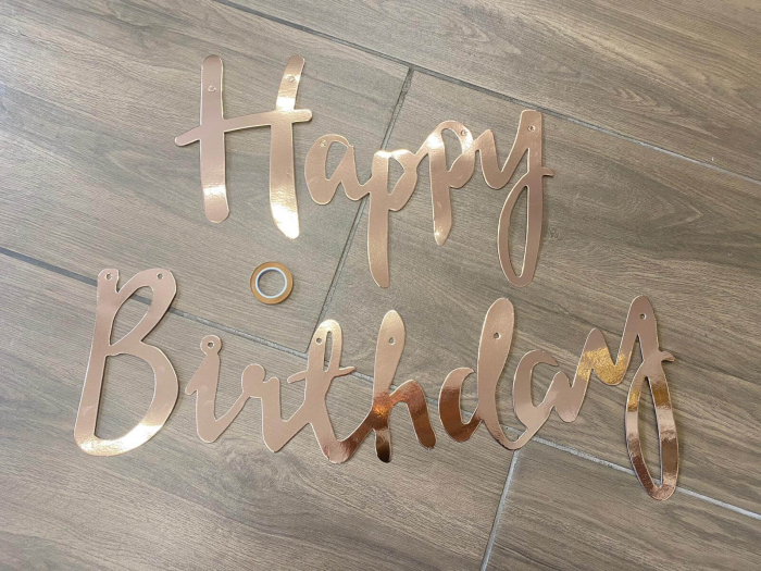 Banner Happy Birthday rose gold 1m carton [5]