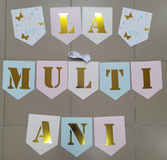 Decoratiune La multi ani, fluturi, 20 cm [2]