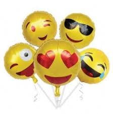 Buchet 5 baloane emoji cu heliu