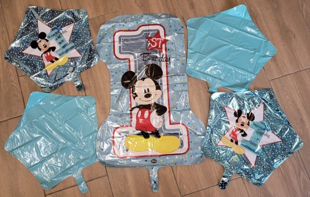 Buchet 5 baloane folie Mickey Mouse prima aniversare 1 an 0026635343411 [2]