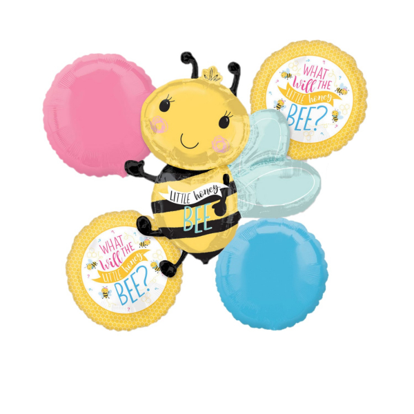 Buchet 5 baloane folie Little Honey Bee, Albina 0026635385480