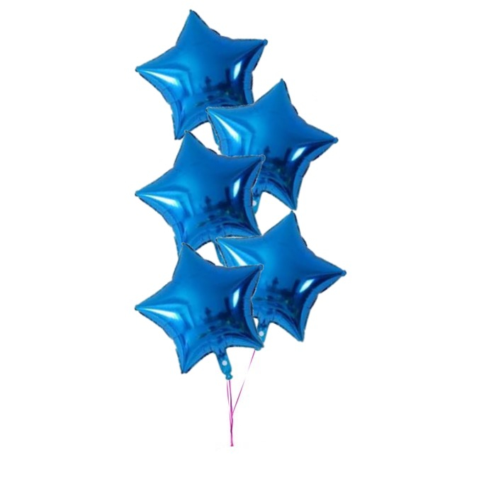 Buchet 5 stele albastre cu heliu 43 cm [1]