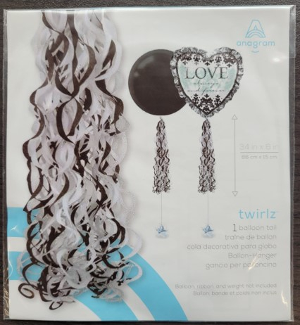 Coada de balon hartie neagra si alba 86 cm [4]