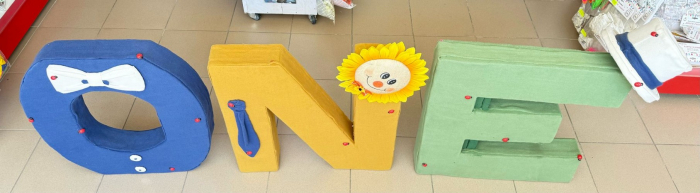 Decor litere ONE carton 180 x 66 cm [6]