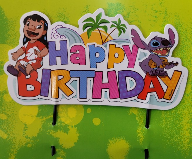 Decor tort carton Happy Birthday Stitch 8 x 15 cm [4]