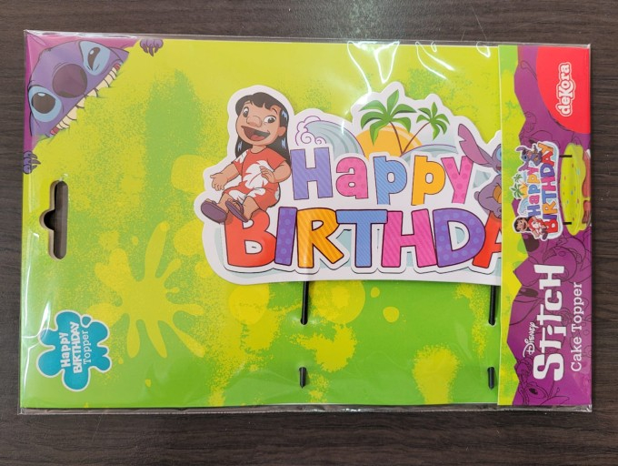 Decor tort carton Happy Birthday Stitch 8 x 15 cm [8]