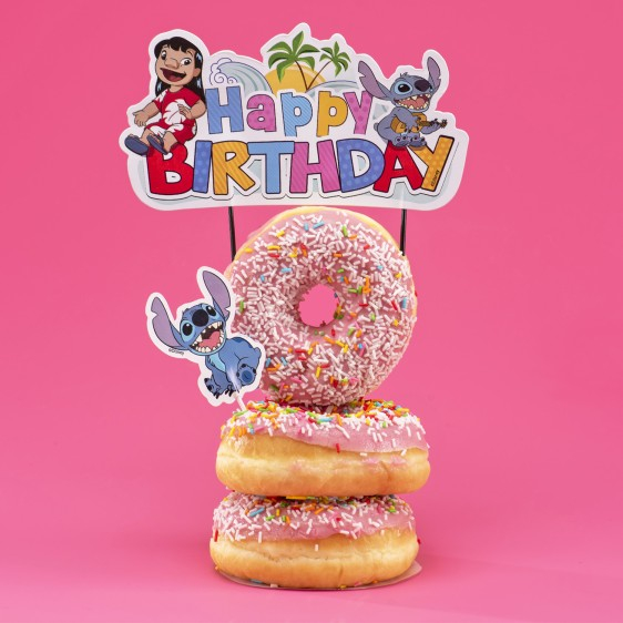 Decor tort carton Happy Birthday Stitch 8 x 15 cm [3]