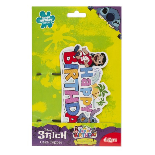 Decor tort carton Happy Birthday Stitch 8 x 15 cm [7]