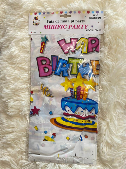 Fata de masa Happy Birthday 108 x 180 cm [4]