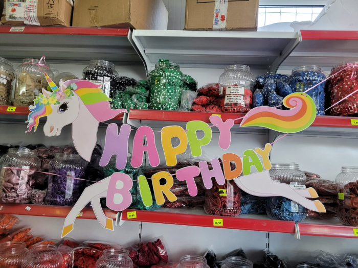 Ghirlanda / banner Happy Birthday unicorn 100 x 70cm [4]