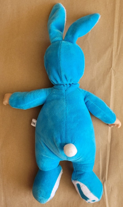 Jucarie bebelus iepuras albastru 25 cm [5]