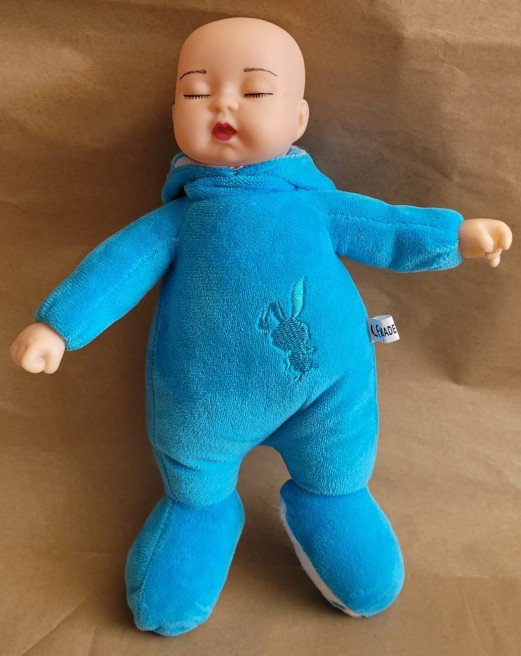 Jucarie bebelus iepuras albastru 25 cm [2]
