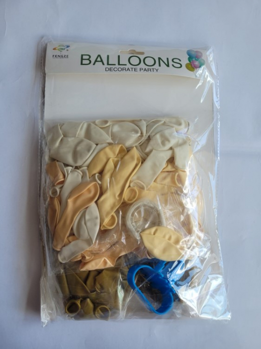 Kit arcada baloane DIY alb si auriu 90 buc [6]
