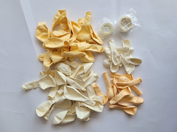 Kit arcada baloane DIY alb si auriu 90 buc [2]