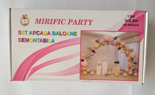 Kit arcada completa macaron multicolor 155 baloane plus suport [5]