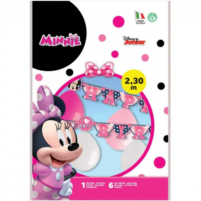 Kit ghirlanda 17 x 230 Minnie Mouse si baloane 23 cm [5]