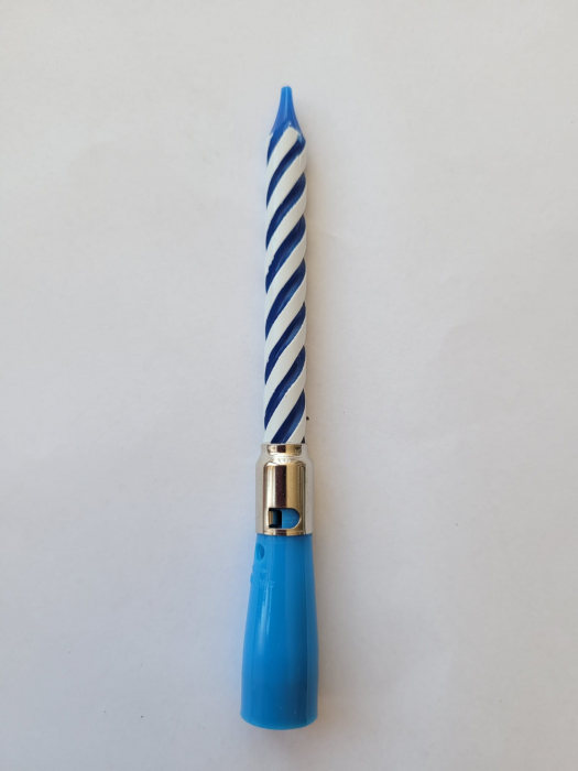 Lumanare muzicala albastra 12 cm [2]