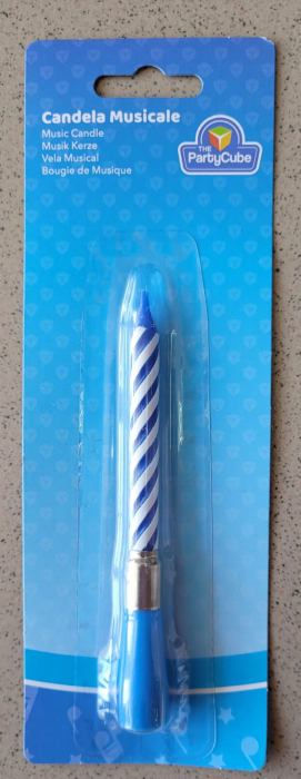 Lumanare muzicala albastra 12 cm [4]