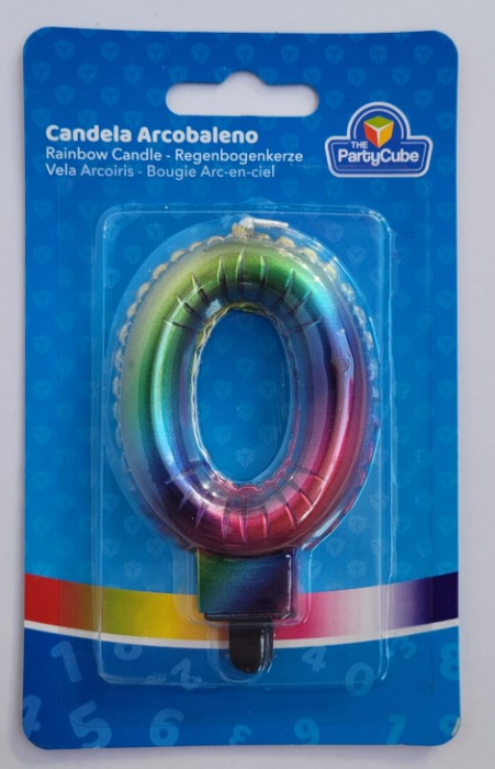 Lumanare tort cifra 0 curcubeu 7 cm [3]