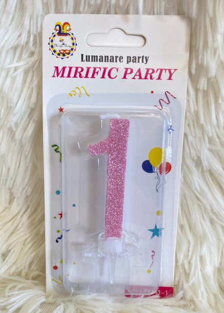 Lumanare tort cifra 1 cu sclipici 7 cm [2]