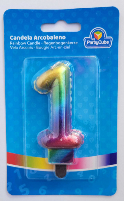 Lumanare tort cifra 1 curcubeu 7 cm [3]
