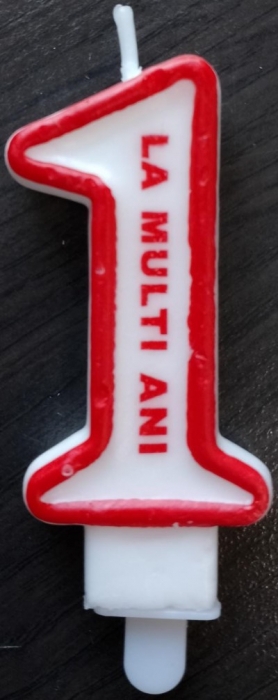 Lumanare tort Cifra 1 rosu 7cm [3]