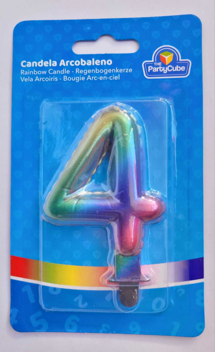 Lumanare tort cifra 4 curcubeu 7 cm [3]