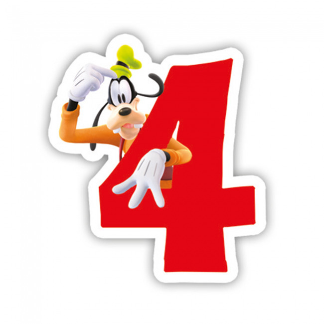 Lumanare tort cifra 4 Mickey Mouse Goofy 7 cm [1]