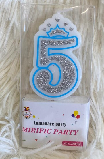 Lumanare tort cifra 5 coroana 6 cm [2]