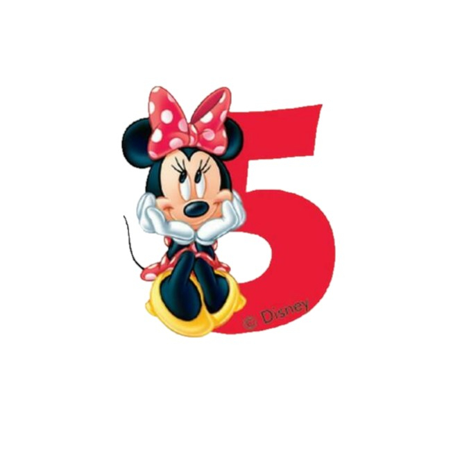 Lumanare tort cifra 5 Minnie Mouse 7 cm [1]