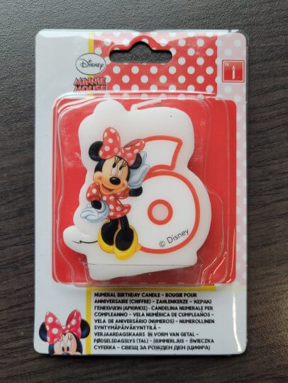 Lumanare tort cifra 6 Minnie Mouse 7 cm [3]