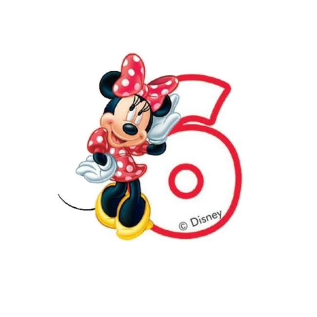 Lumanare tort cifra 6 Minnie Mouse 7 cm [1]