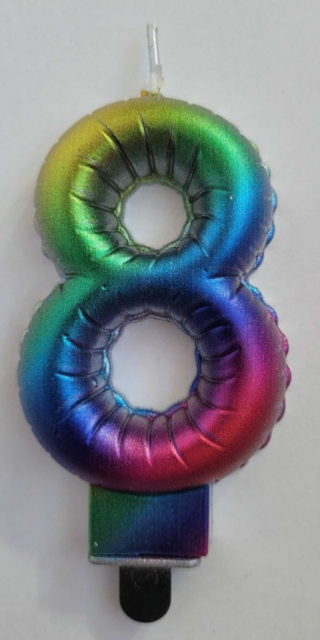 Lumanare tort cifra 8 curcubeu 7 cm [2]