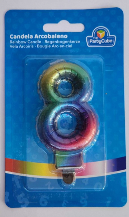 Lumanare tort cifra 8 curcubeu 7 cm [3]
