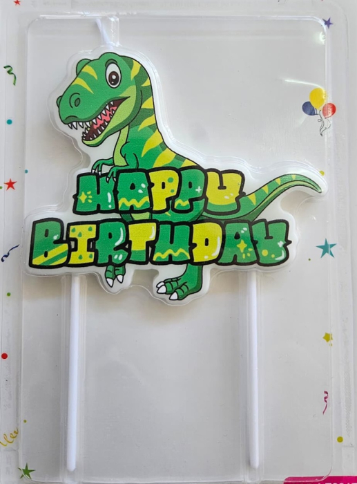 Lumanare tort dinozaur Happy Birthday [4]