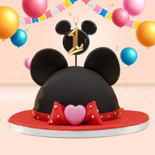 Lumanare tort Mickey cifra 1 negru si auriu 5.5 cm [6]