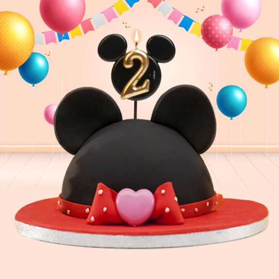Lumanare tort Mickey cifra 2 negru si auriu 5.5 cm [4]