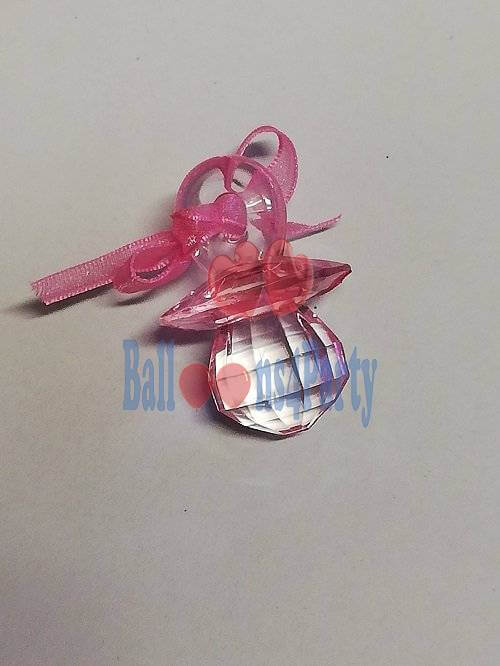 Marturie suzeta cristal roz 4cm