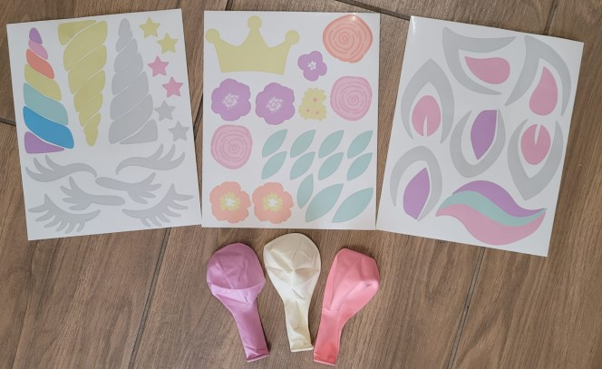 Kit 3 baloane latex Unicorn cu stikere, 35 cm [2]