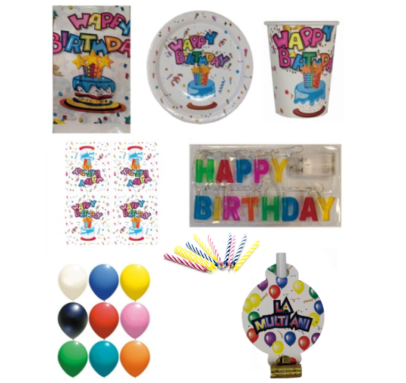 Pachet articole masa tematica Happy Birthday 8 buc [2]