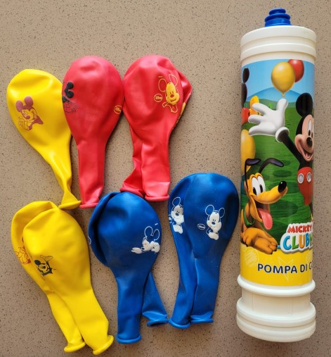 Pachet baloane imprimate Mickey 30 cm x pompa manuala [2]