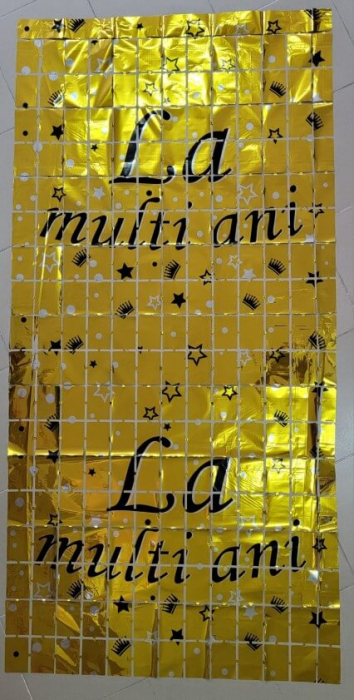 Perdea beteala aurie La multi ani 100 x 200 cm [2]
