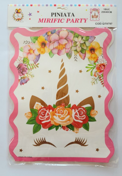 Pinata Unicorn flori carton 29 x 40 cm [5]